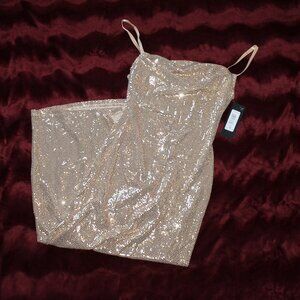 Gold sequin Bebe dress NEW